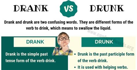 DRANK vs DRUNK: How to Use Drank or Drunk in Sentences? - Confused Words