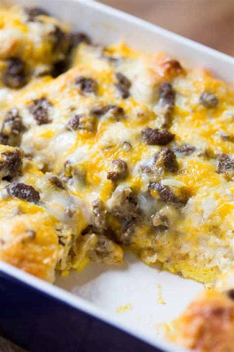 Sausage Egg and Cheese Biscuit Breakfast Casserole | greens & chocolate