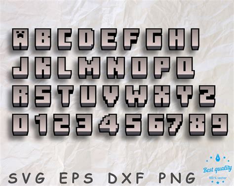 Minecraft font svg Minecraft numbers Minecraft alphabet | Etsy