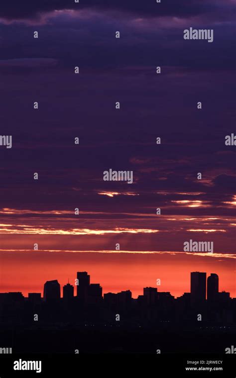 Denver, CO skyline at sunrise Stock Photo - Alamy