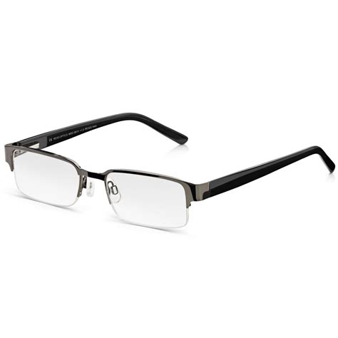 Buy Read Optics Mens Carbon Black Super Supra Half Frame Rectangle Reading Glasses