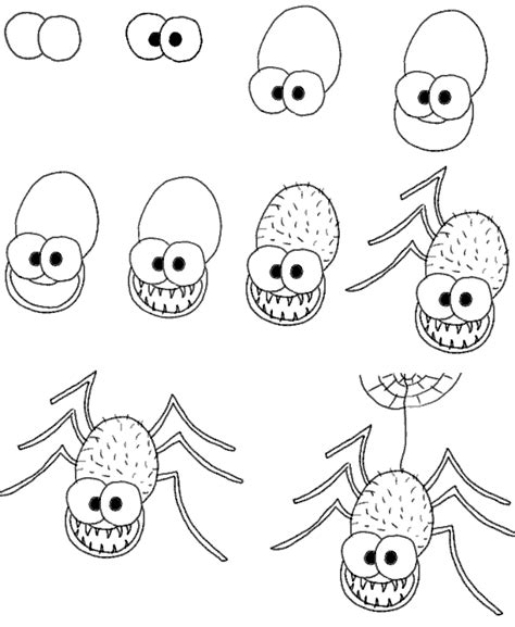 How to draw a cartoon spider. | handwriting | Pinterest