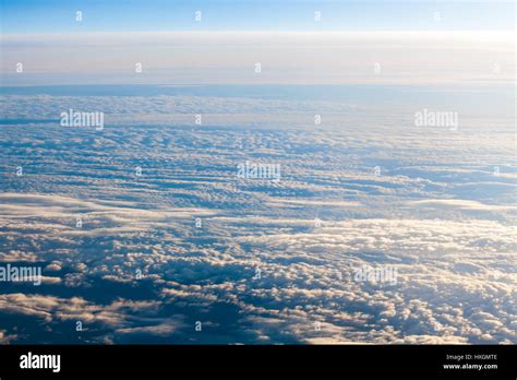 clouds. view from the window of an airplane. Sky and clouds. Plane view ...