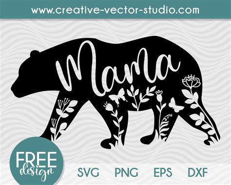 Free Mama Bear SVG, PNG, DXF Cut File | Creative Vector Studio