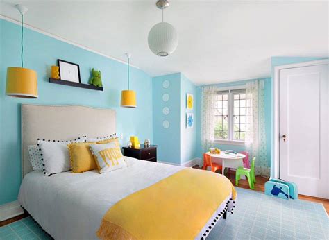 Light Teal And Yellow Bedroom