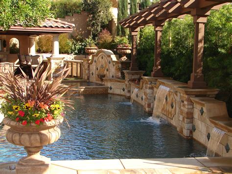 Backyard living with glorious pool | Tuscan backyard, Tuscan style, Backyard