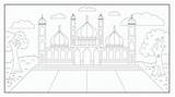 Premium Vector  Mosque coloring Page Illustration For Kid Collection sketch template