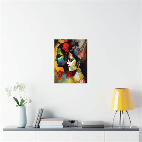 Radha Krishna Digital Art Hindu Art Hinduism Midcentury Modern Art ...