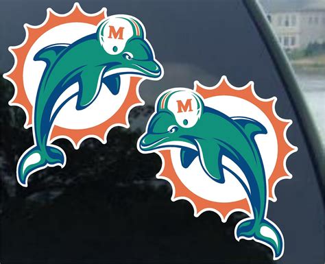 Miami Dolphins Vinyl Decal SET 2 for car Window Mirror | Etsy