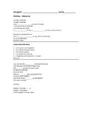 Holiday Lyrics - Madonna - ESL worksheet by marcelcesar