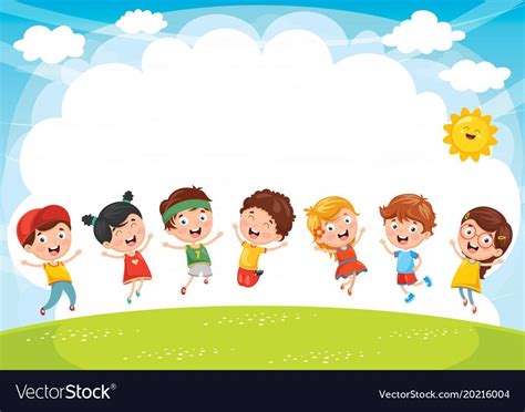 Happy kids playing Royalty Free Vector Image - VectorStock Kids ...