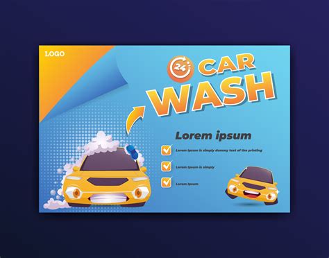 banner template for car wash with cartoon car illustration 3339534 ...