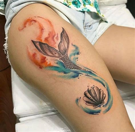 Pin by Douglas Aciole on sereia | Mermaid tattoos, Shell tattoos, Little mermaid tattoos