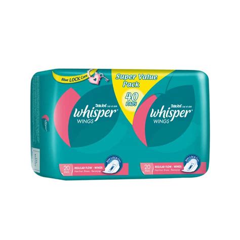 Whisper Sanitary Pad Regular Flow 23cm 40's Wing - myCK | Save More For ...