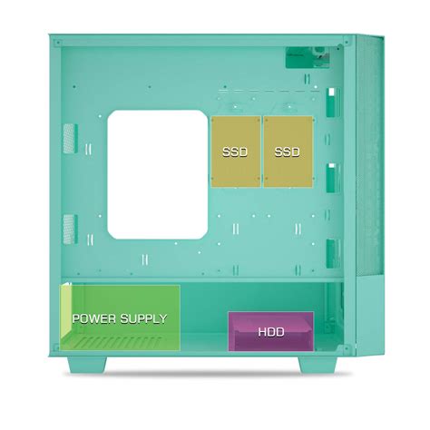 darkFlash V22 Mint Green ATX Micro ATX Mini ITX M-ATX Computer Case Tower with Magnetic Design ...