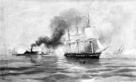 NH 42218 CSS Virginia destroying USS Congress, 8 March 1862