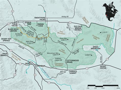 Joshua Tree Hikes Map