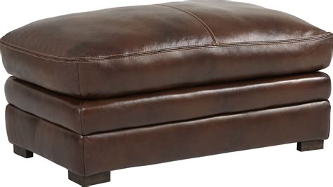 Margallo Brown Leather Ottoman - Rooms To Go