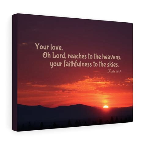 Scripture Walls Reaches To The Heavens Psalm 36:5 Bible Verse Canvas ...