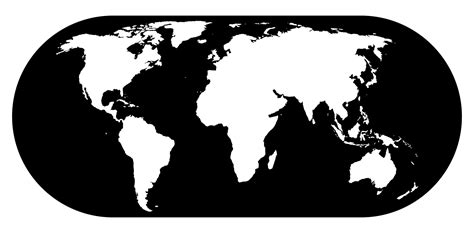 Black And White World Map Printable