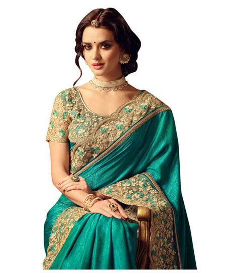 Party-Wear Bollywood Sadi Multicoloured Cotton Silk Saree - Buy Party-Wear Bollywood Sadi ...