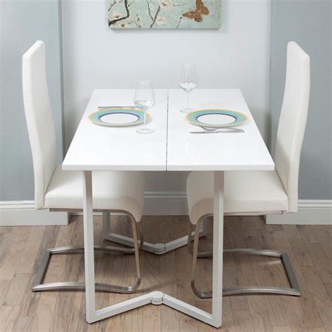 table gain de place salle à manger- table pliante et chaises traîneau | Mesa para cocina pequeña ...