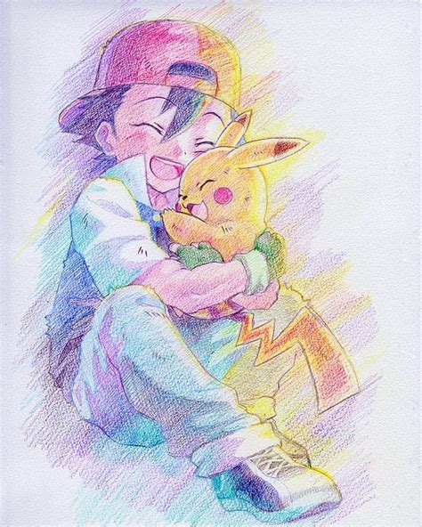 Pokemon fan art featuring ash and pikachu! 😍 I'm in love! | Pikachu drawing, Pikachu art ...