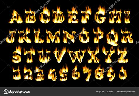 Fire font, alphabet of flame. Stock Photo by ©xamtiw 152820854