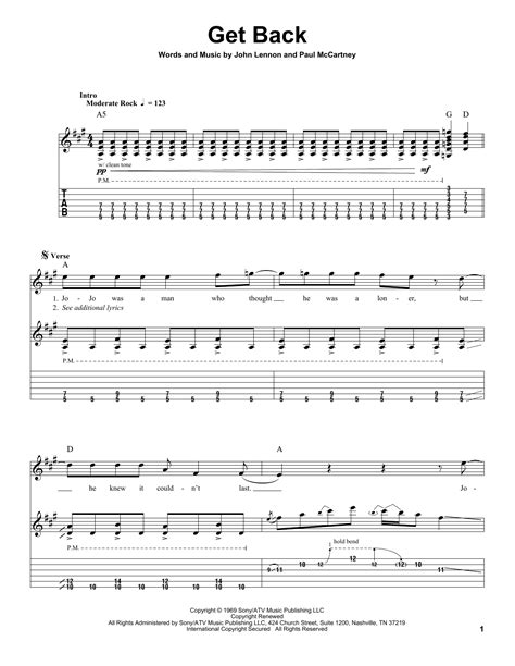 Get Back by The Beatles - Guitar Tab Play-Along - Guitar Instructor