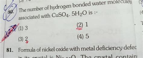 (3 80. The number of hydrogen bonded wat... - Inorganic Chemistry