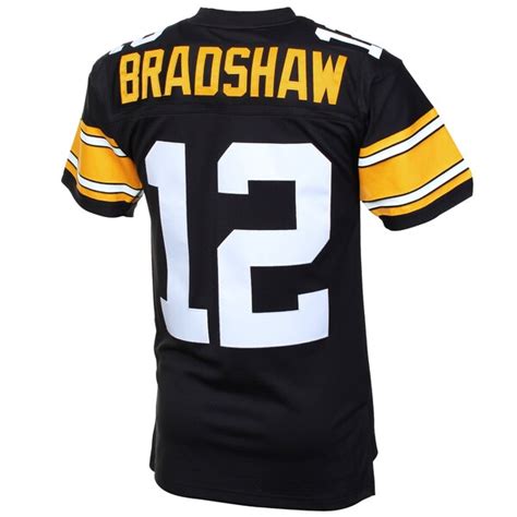 Mens Pittsburgh Steelers Terry Bradshaw Mitchell & Ness Black Authentic ...