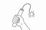 Hand With dynamite coloring Vector Illustration  Graphics sketch template