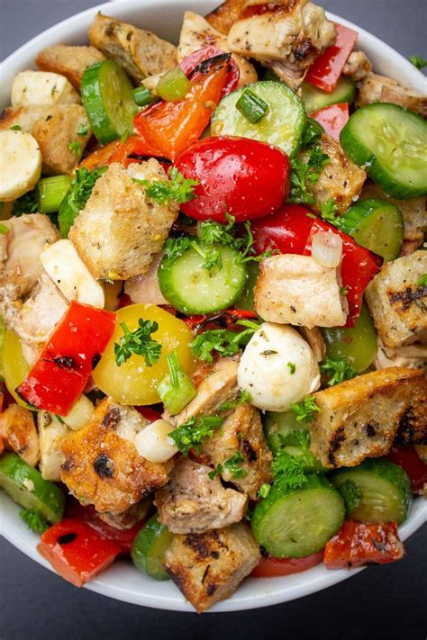 Panzanella Toscana with Grilled Chicken (35 Min) - Two Kooks In The Kitchen