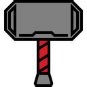 Mjolnir Icon - Download in Colored Outline Style