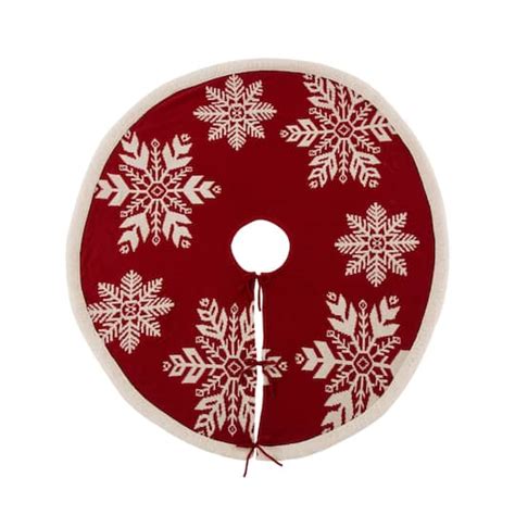 Glitzhome® 48" Snowflake Knited Acrylic Christmas Tree Skirt | Michaels