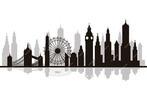 Premium Vector | Cityscape london skyline scene icon