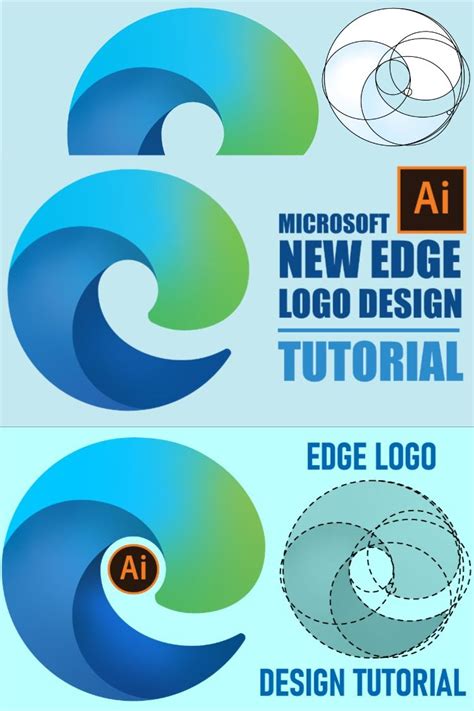 Microsoft Edge Logo Design Tutorial | Adobe Illustrator Logo Design Tutorial, Design Tutorials ...