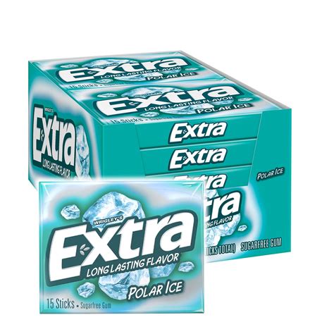 Extra Gum, Polar Ice, Sugar Free, 15 Sticks (Pack of 10) - Walmart.com - Walmart.com