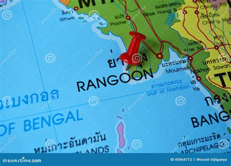 Rangoon map stock photo. Image of yangon, burma, close - 45964712