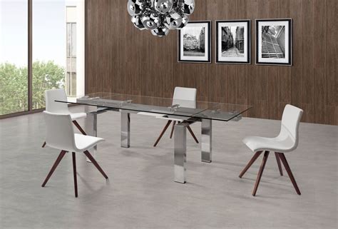 Modern Stainless & Clear Glass Conference Table or Desk (Extends from - OfficeDesk.com