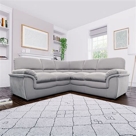 Rochester Grey Velvet Corner Sofa | Furniture And Choice