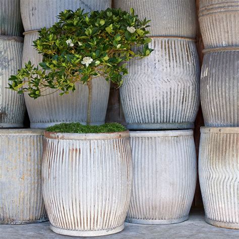 Vintage Zinc Barrel - old sku | Large outdoor planters, Garden containers, Outdoor planters