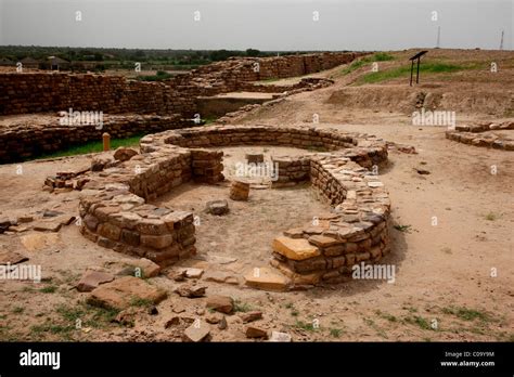 Ruins of Harappan Civilization at the excavation site of Dholavira, Gujarat, India Stock Photo ...