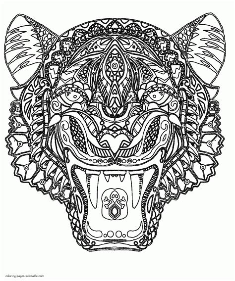 Tiger Coloring Page For Adults || COLORING-PAGES-PRINTABLE.COM