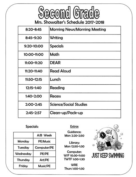 Class Schedule - LEES 2nd Grade Webpage