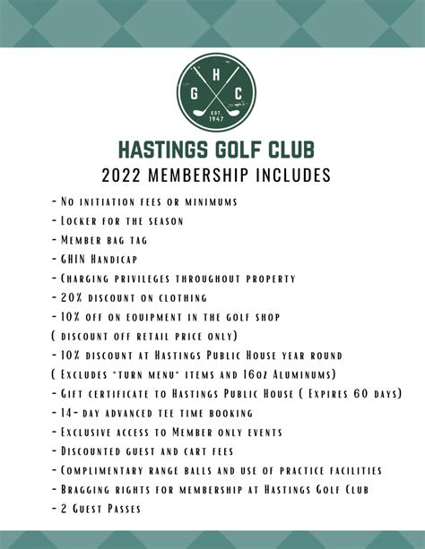 Membership - Hastings Golf Club