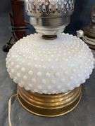 VINTAGE TABLE LAMPS (MILK GLASS, CERAMIC OWL & WOODEN PUMP) - Kaufman Realty & Auctions