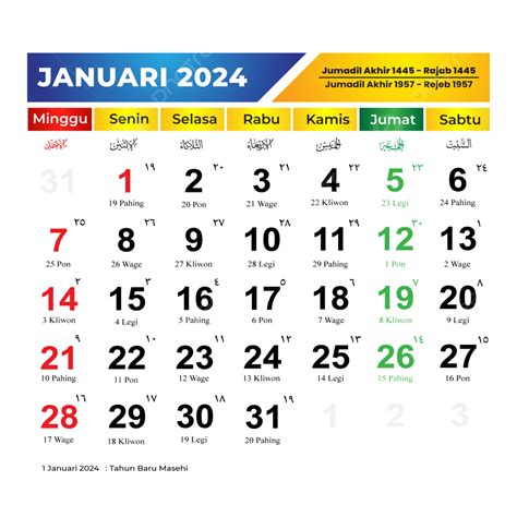 Jan 2024 Calendar Malaysia Hari - Aviva Caritta