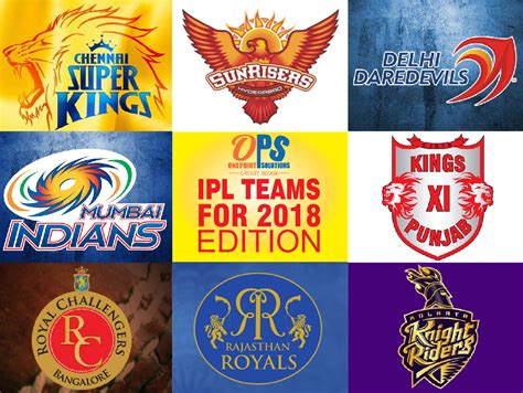 IPL Teams for 2018 Edition - One Point Solutions