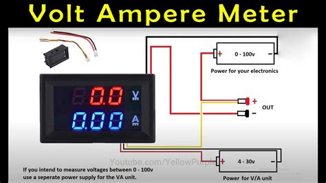 How to Setup a Digital Volt Amp Meter Wire Connection - YouTube